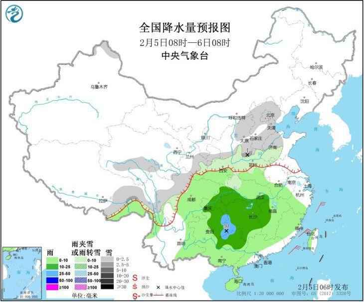 今明中东部雨雪降温显著 华北黄淮等地将有持续霾天气